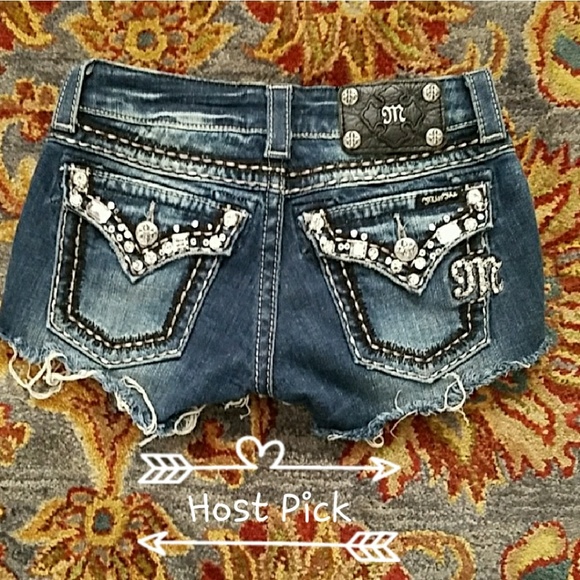 Miss Me Pants - 曆HP Miss me shorts cut off frayed Hem bling bling